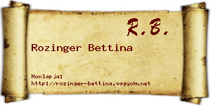 Rozinger Bettina névjegykártya